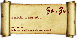 Zsidi Zsanett névjegykártya